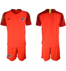 France Blank Red Goalkeeper Soccer Country Jersey