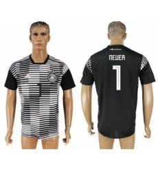 Germany #1 Neuer Black Soccer Country Jersey