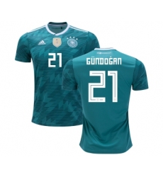 Germany #21 Gundogan Away Soccer Country Jersey