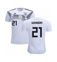 Germany #21 Gundogan White Home Soccer Country Jersey