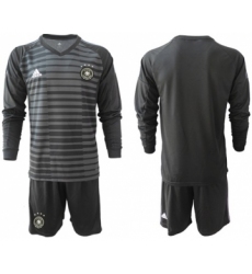 Germany Blank Black Goalkeeper Long Sleeves Soccer Country Jersey
