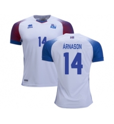 Iceland #14 ARNASON Away Soccer Country Jersey