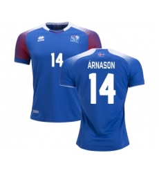 Iceland #14 ARNASON Home Soccer Country Jersey