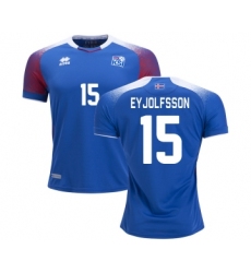 Iceland #15 EYJOLFSSON Home Soccer Country Jersey