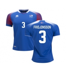 Iceland #3 FRIDJONSSON Home Soccer Country Jersey