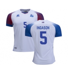 Iceland #5 INGASON Away Soccer Country Jersey