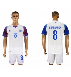 Iceland #8 Bjarnason Away Soccer Country Jersey