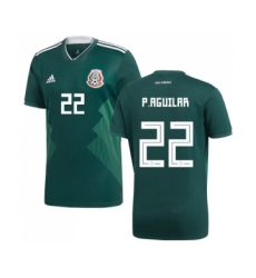 Mexico #22 P.Aguilar Green Home Soccer Country Jersey