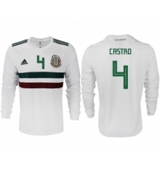 Mexico #4 Castro Away Long Sleeves Soccer Country Jersey