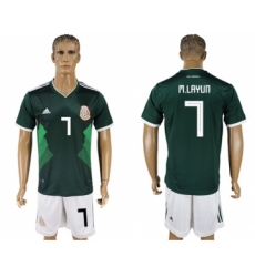 Mexico #7 M.Layun Green Home Soccer Country Jersey