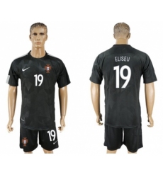 Portugal #19 Eliseu Away Soccer Country Jersey