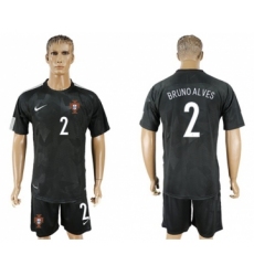 Portugal #2 Bruno Alves Away Soccer Country Jersey