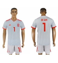 Spain #1 De Gea Away Soccer Country Jersey