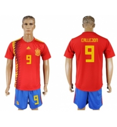 Spain #9 Callejon Home Soccer Country Jersey