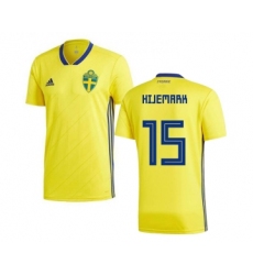Sweden #15 Hijemark Home Soccer Country Jersey