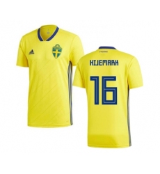 Sweden #16 Hijemark Home Soccer Country Jersey