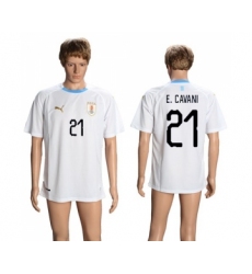 Uruguay #21 E.Cavani Away Soccer Country Jersey