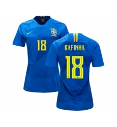 Women's Brazil #18 Rafinha Away Soccer Country Jersey