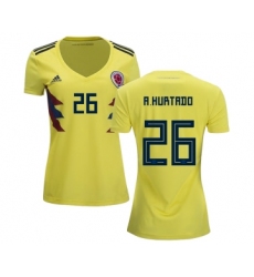 Women's Colombia #26 A.Hurtado Home Soccer Country Jersey