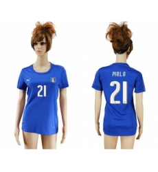 Women's Italy #21 Pirlo Home Soccer Country Jersey