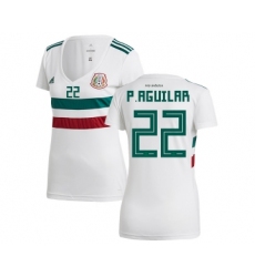 Women's Mexico #22 P. Aguilar Away Soccer Country Jersey