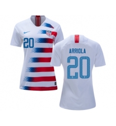Women's USA #20 Arriola Home Soccer Country Jersey