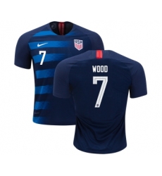 Women's USA #7 Wood Away Soccer Country Jersey