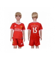 Liverpool #15 Sturridge Red Home Kid Soccer Club Jersey