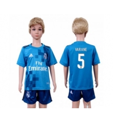 Real Madrid #5 Varane Sec Away Kid Soccer Club Jersey