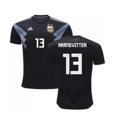 Argentina #13 Kranevitter Away Kid Soccer Country Jersey