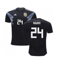 Argentina #24 Rigoni Away Kid Soccer Country Jersey