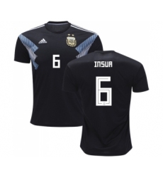 Argentina #6 Insua Away Kid Soccer Country Jersey