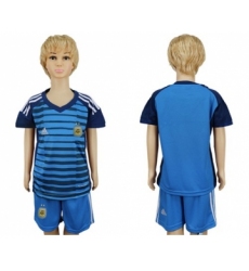 Argentina Blank Blue Goalkeeper Kid Soccer Country Jersey