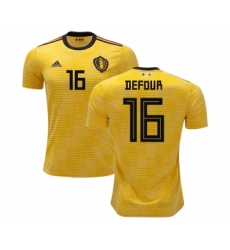 Belgium #16 Defour Away Kid Soccer Country Jersey
