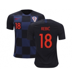 Croatia #18 Rebic Away Kid Soccer Country Jersey