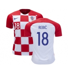Croatia #18 Rebic Home Kid Soccer Country Jersey
