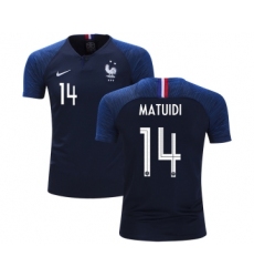 France #14 Matuidi Home Kid Soccer Country Jersey