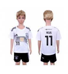 Germany #11 Reus White Home Kid Soccer Country Jersey