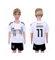 Germany #11 Werner White Home Kid Soccer Country Jersey