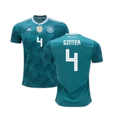 Germany #4 Ginter Away Kid Soccer Country Jersey