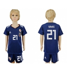 Japan #21 Sakai Home Kid Soccer Country Jersey