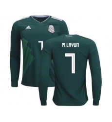 Mexico #7 M.Layun Home Long Sleeves Kid Soccer Country Jersey