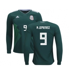 Mexico #9 R.Jimenez Home Long Sleeves Kid Soccer Country Jersey