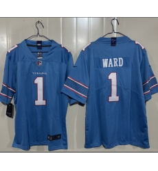 Men's Tennessee Titans #1 Cameron Ward Light Blue 2026 F.U.S.E. Vapor Limited Football Stitched Jersey