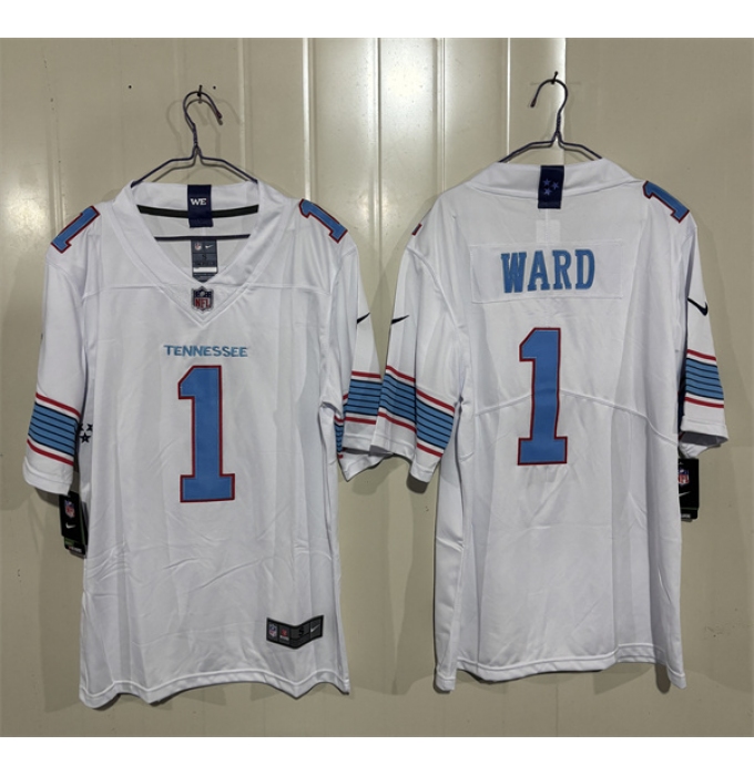 Men's Tennessee Titans #1 Cameron Ward White 2026 F.U.S.E. Vapor Limited Football Stitched Jersey