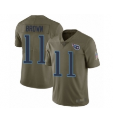Men's Tennessee Titans #11 A.J. Brown Limited Olive 2017 Salute to Service Football Jersey