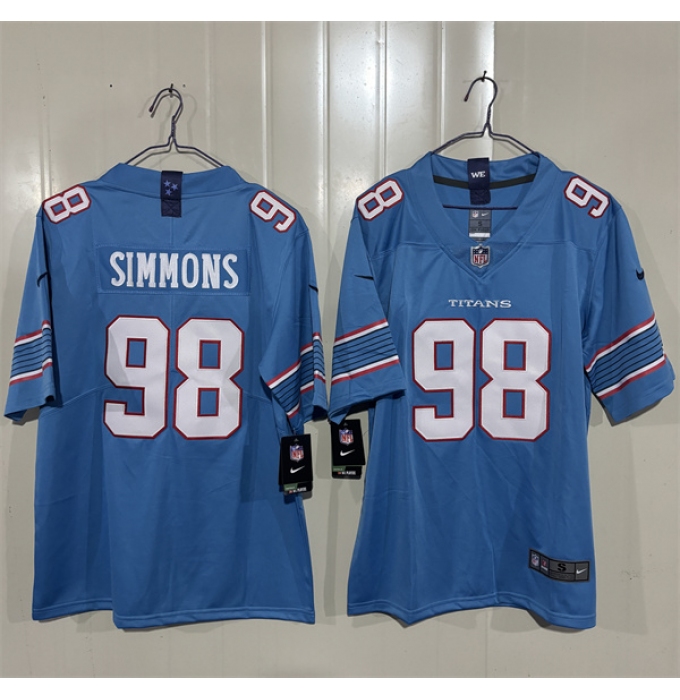 Men's Tennessee Titans #98 Jeffery Simmons Light Blue 2026 F.U.S.E. Vapor Limited Football Stitched Jersey