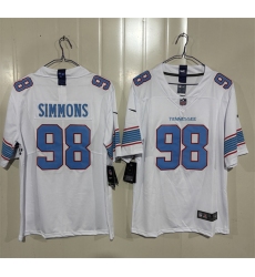 Men's Tennessee Titans #98 Jeffery Simmons White 2026 F.U.S.E. Vapor Limited Football Stitched Jersey