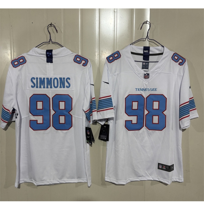 Men's Tennessee Titans #98 Jeffery Simmons White 2026 F.U.S.E. Vapor Limited Football Stitched Jersey