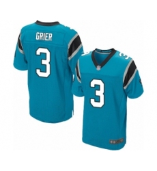 Men's Carolina Panthers #3 Will Grier Elite Blue Alternate Football Jersey